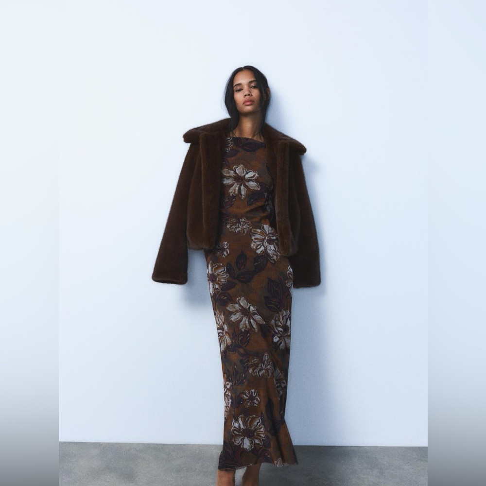 ZARA printed tulle dress 
Size M